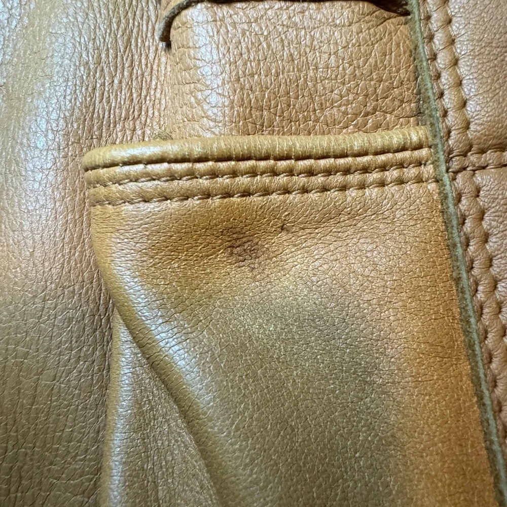 Vintage Genuine Deerskin Leather Coat Custom Made Brown Quilted Western Jacket